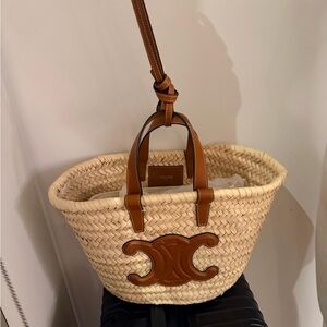 CELINE Raffia Woven Tote Basket Bag